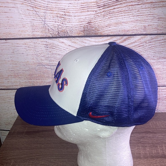 EUC Texas Rangers Nike Vapor Performance Swoosh Flex Hat - White/Royal M/L - Picture 3 of 9